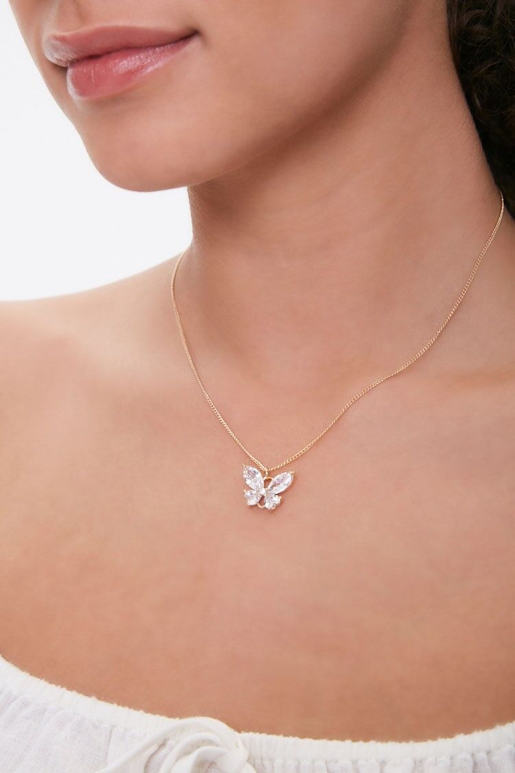 Silver Choker Crystal Rhinestone Butterfly Pendant Necklace gift for women  girls | eBay